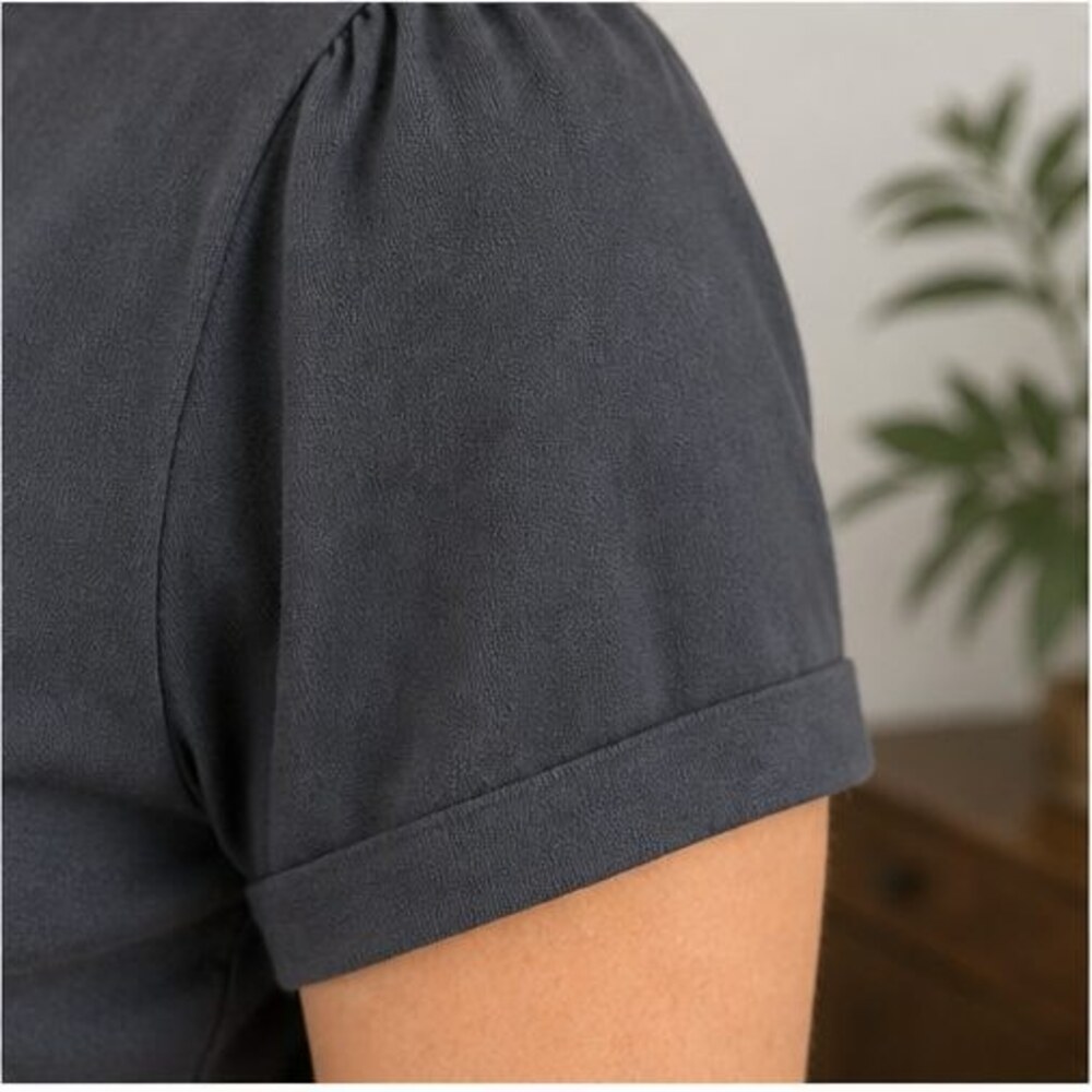 Charcoal Ruffle Blouse - Picture 5 of 6